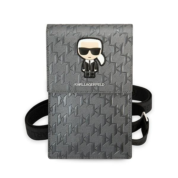 Karl Lagerfeld Ikonik Karl Monogram Patch krepšys – sidabrinis -- Cell phone cases and covers