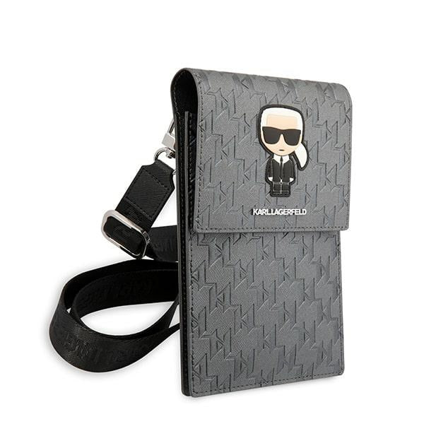 Karl Lagerfeld Ikonik Karl Monogram Patch krepšys – sidabrinis -- Cell phone cases and covers