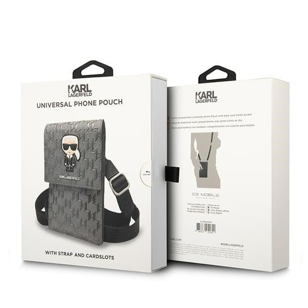 Karl Lagerfeld Ikonik Karl Monogram Patch krepšys – sidabrinis -- Cell phone cases and covers