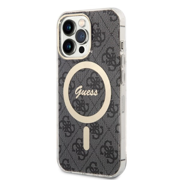 Guess 4G Print MagSafe rinkinys iPhone 13 Pro – juodas