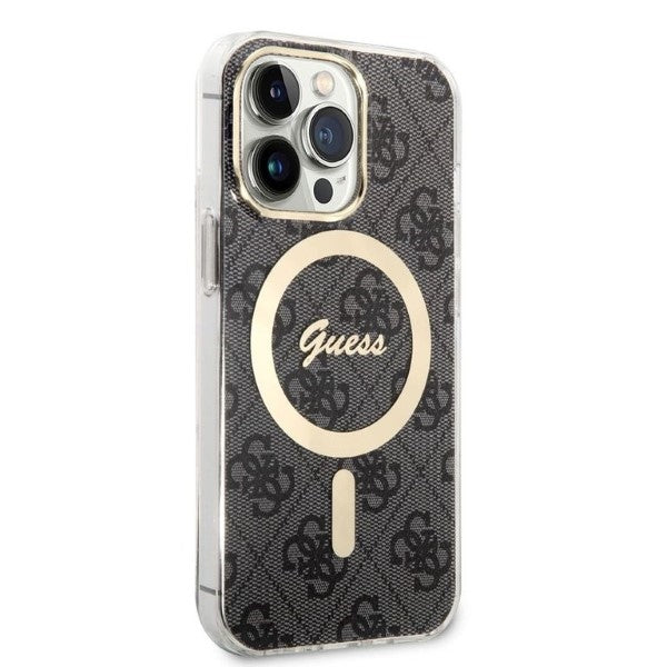 Guess 4G Print MagSafe rinkinys iPhone 13 Pro – juodas