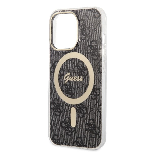 Guess 4G Print MagSafe rinkinys iPhone 13 Pro – juodas