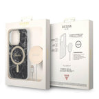 Guess Marble MagSafe dėklo ir įkroviklio rinkinys iPhone 14 Pro – juodas