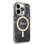 Guess Marble MagSafe dėklo ir įkroviklio rinkinys iPhone 14 Pro – juodas