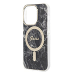 Guess Marble MagSafe dėklo ir įkroviklio rinkinys iPhone 14 Pro – juodas