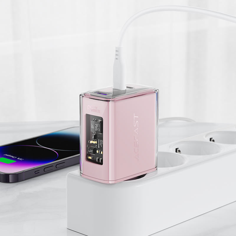 Acefast GaN įkroviklis 65W, 3 jungčių (1xUSB, 2xUSB C), žalias (A45)