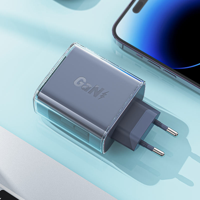 Acefast GaN įkroviklis 65W, 3 jungčių (1xUSB, 2xUSB C), žalias (A45)