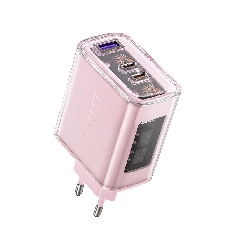 Acefast GaN įkroviklis 65W, 3 jungčių (1xUSB, 2xUSB C), pilkas (A45)