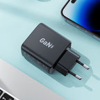 Acefast Greitas GaN įkroviklis A49, 35W PD 2x USB C, juodas