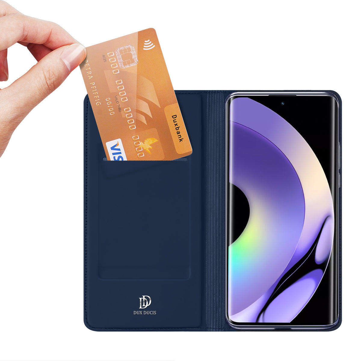 Dux Ducis Skin Pro atverčiamas dėklas Realme 10 Pro+ – mėlynas -- Realme 10 Pro+