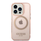 Guess MagSafe dėklas iPhone 14 Pro – rožinis auksas