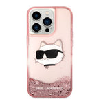 Karl Lagerfeld dėklas iPhone 14 Pro – rožinis, blizgus