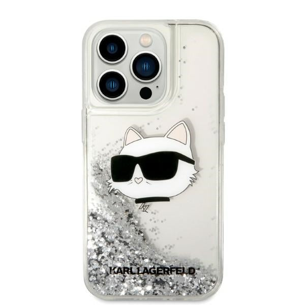 Karl Lagerfeld kietas dėklas iPhone 14 Pro – sidabrinis