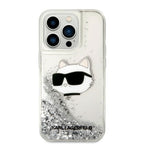 Karl Lagerfeld kietas dėklas iPhone 14 Pro – sidabrinis