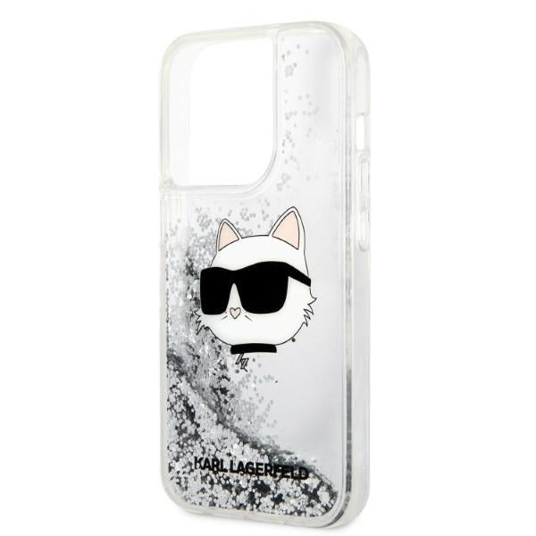 Karl Lagerfeld kietas dėklas iPhone 14 Pro – sidabrinis
