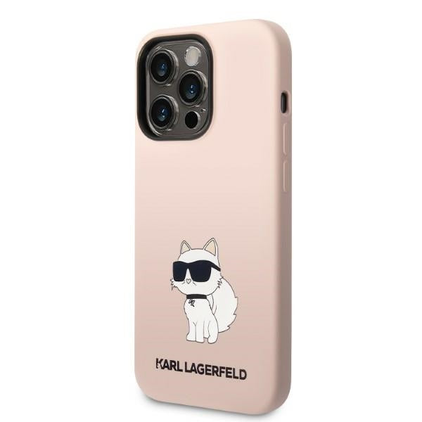 Karl Lagerfeld silikoninis dėklas iPhone 14 Pro – rožinis -- iPhone 14 Pro