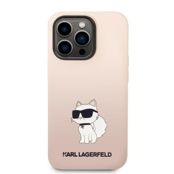 Karl Lagerfeld silikoninis dėklas iPhone 14 Pro – rožinis -- iPhone 14 Pro