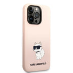 Karl Lagerfeld silikoninis dėklas iPhone 14 Pro – rožinis -- iPhone 14 Pro