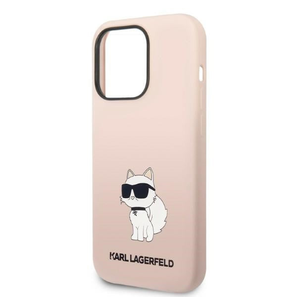 Karl Lagerfeld silikoninis dėklas iPhone 14 Pro – rožinis -- iPhone 14 Pro