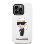 Karl Lagerfeld Ikonik dėklas iPhone 14 Pro – baltas