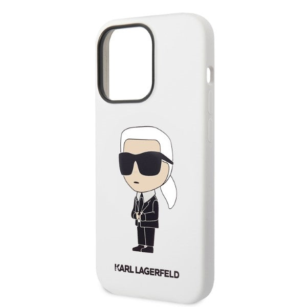 Karl Lagerfeld Ikonik dėklas iPhone 14 Pro – baltas