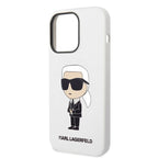 Karl Lagerfeld Ikonik dėklas iPhone 14 Pro – baltas
