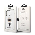 Karl Lagerfeld Ikonik dėklas iPhone 14 Pro – baltas