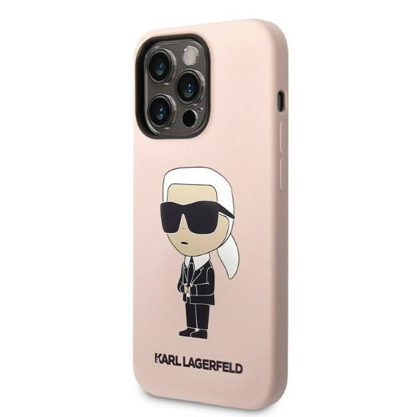 Karl Lagerfeld silikoninis dėklas iPhone 14 Pro – rožinis