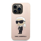 Karl Lagerfeld silikoninis dėklas iPhone 14 Pro – rožinis