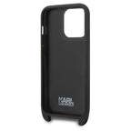 Karl Lagerfeld dėklas iPhone 14 Pro su dirželiu – juodas -- iPhone 14 Pro
