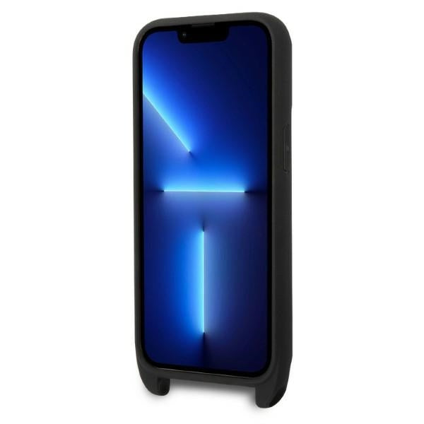 Karl Lagerfeld dėklas iPhone 14 Pro su dirželiu – juodas -- iPhone 14 Pro