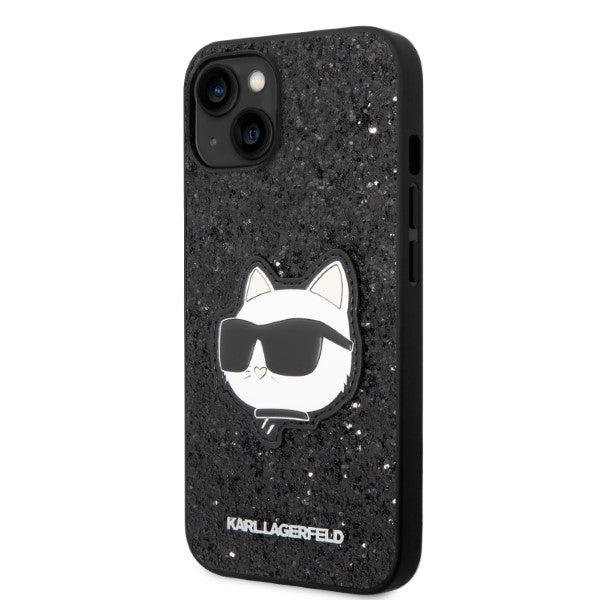 Karl Lagerfeld blizgus dėklas iPhone 14 Plus – juodas