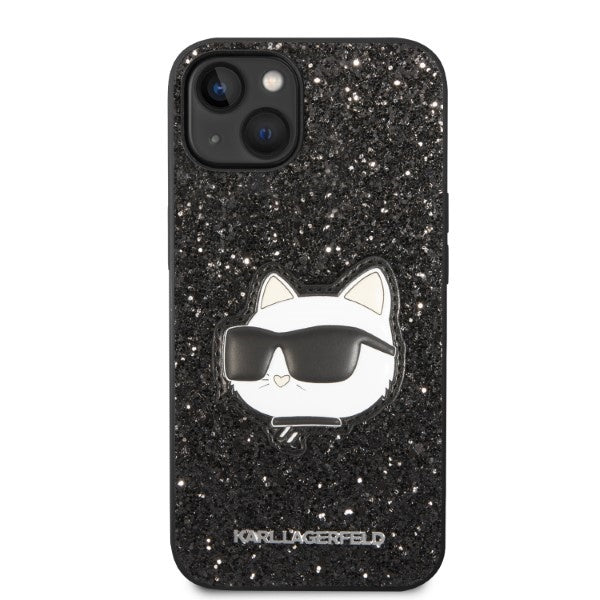 Karl Lagerfeld blizgus dėklas iPhone 14 Plus – juodas