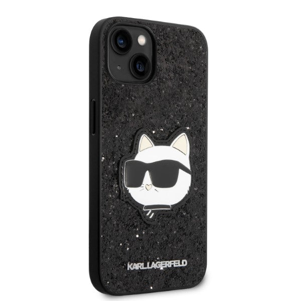 Karl Lagerfeld blizgus dėklas iPhone 14 Plus – juodas