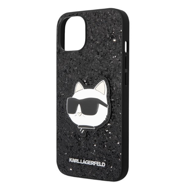 Karl Lagerfeld blizgus dėklas iPhone 14 Plus – juodas