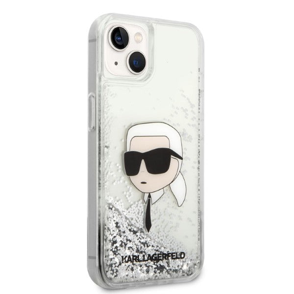 Karl Lagerfeld dėklas iPhone 14 Plus – sidabrinis