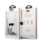 Karl Lagerfeld dėklas iPhone 14 Plus – sidabrinis