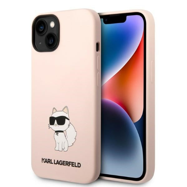 Karl Lagerfeld silikoninis dėklas iPhone 14 Plus – rožinis