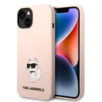 Karl Lagerfeld silikoninis dėklas iPhone 14 Plus – rožinis