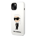 Karl Lagerfeld silikoninis dėklas iPhone 14 Plus – baltas