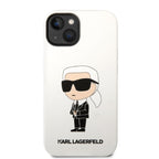 Karl Lagerfeld silikoninis dėklas iPhone 14 Plus – baltas