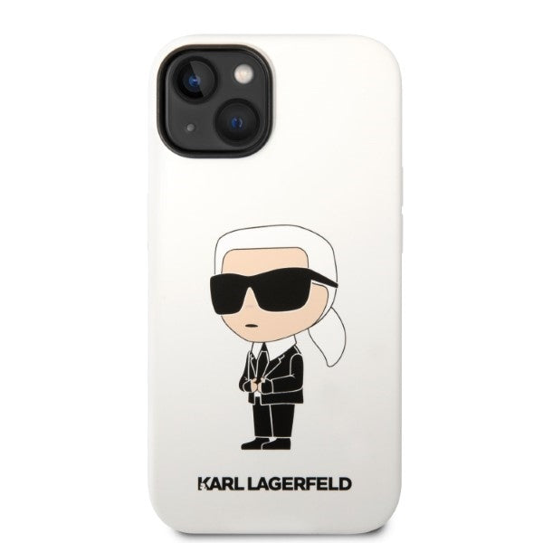 Karl Lagerfeld silikoninis dėklas iPhone 14 Plus – baltas