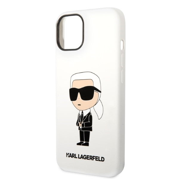 Karl Lagerfeld silikoninis dėklas iPhone 14 Plus – baltas