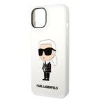 Karl Lagerfeld silikoninis dėklas iPhone 14 Plus – baltas