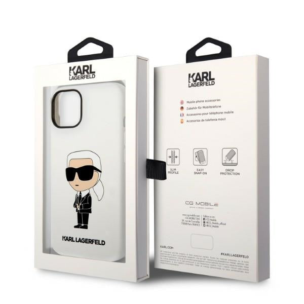 Karl Lagerfeld silikoninis dėklas iPhone 14 Plus – baltas