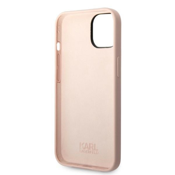 Karlas Lagerfeldas KLHCP14MSNIKBCP iPhone 14 Plus 6.7" kietas dėklas, rožinis/rožinis silikoninis ikonas