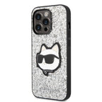 Karl Lagerfeld dėklas iPhone 14 Pro Max – sidabrinis, blizgus