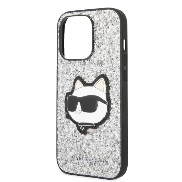 Karl Lagerfeld dėklas iPhone 14 Pro Max – sidabrinis, blizgus