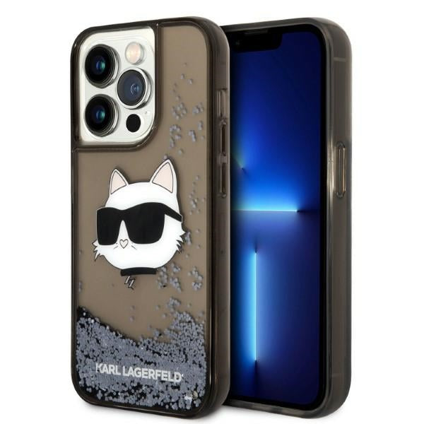 Karl Lagerfeld Liquid Glitter dėklas iPhone 14 Pro Max – juodas -- iPhone 14 Pro Max