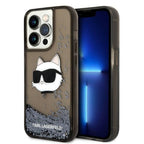 Karl Lagerfeld Liquid Glitter dėklas iPhone 14 Pro Max – juodas -- iPhone 14 Pro Max